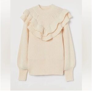 Ruffled Cream Sweater